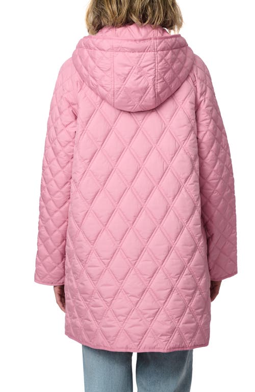 Bernardo Diamond Quilted Hooded Liner Jacket In Pink