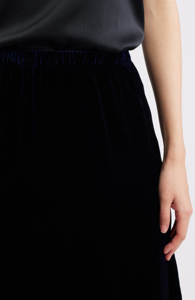 Eileen Fisher Velvet Midi A-Line Skirt, Alternate, color, Ink