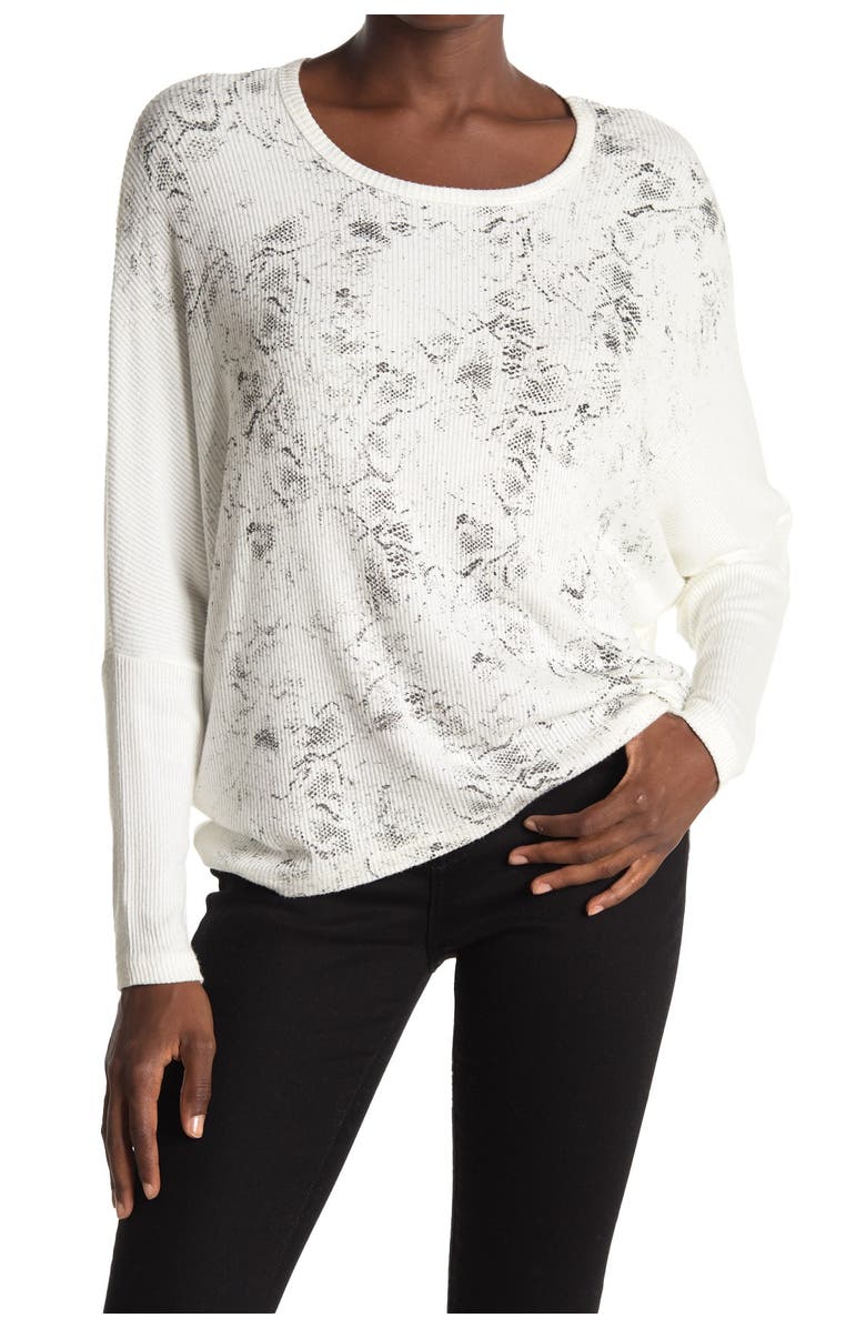 FIFTEEN TWENTY Snake Print Dolman Sleeve High/Low Top, Main, color,