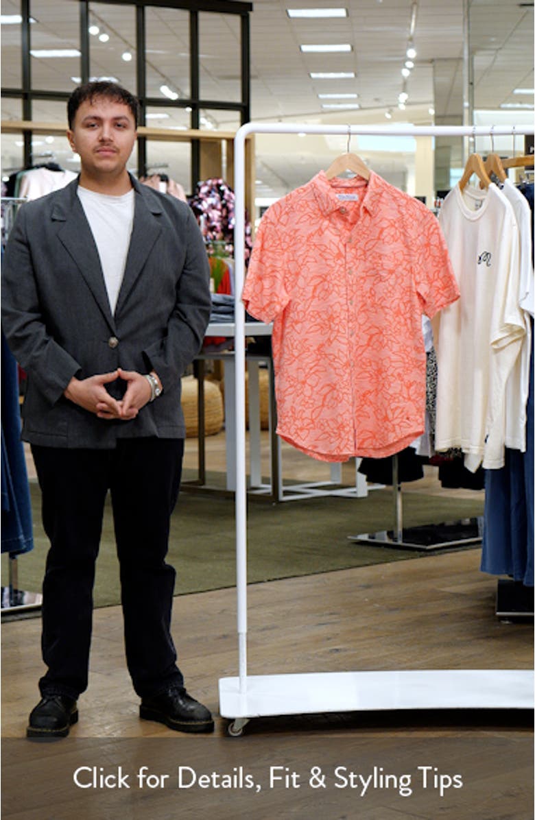 San Lucio Tides Flora IslandZone<sup>®</sup> Short Sleeve Cotton Blend Button-Up Shirt, sales video thumbnail