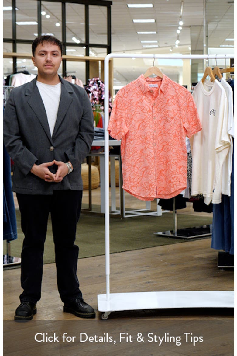 San Lucio Tides Flora IslandZone® Short Sleeve Cotton Blend Button-Up Shirt video
