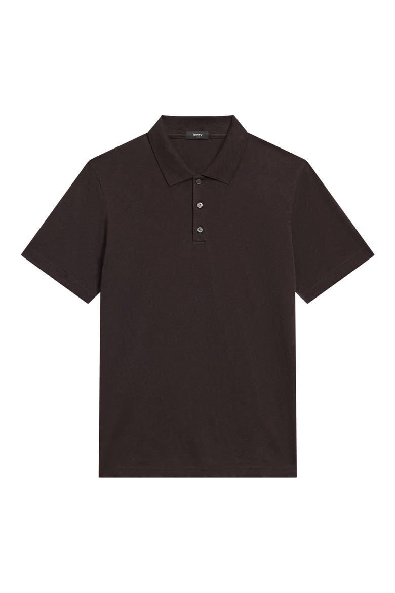 Bron in Cosmos Slub Cotton Polo Shirt, Alternate, color, HICKORY - SPF