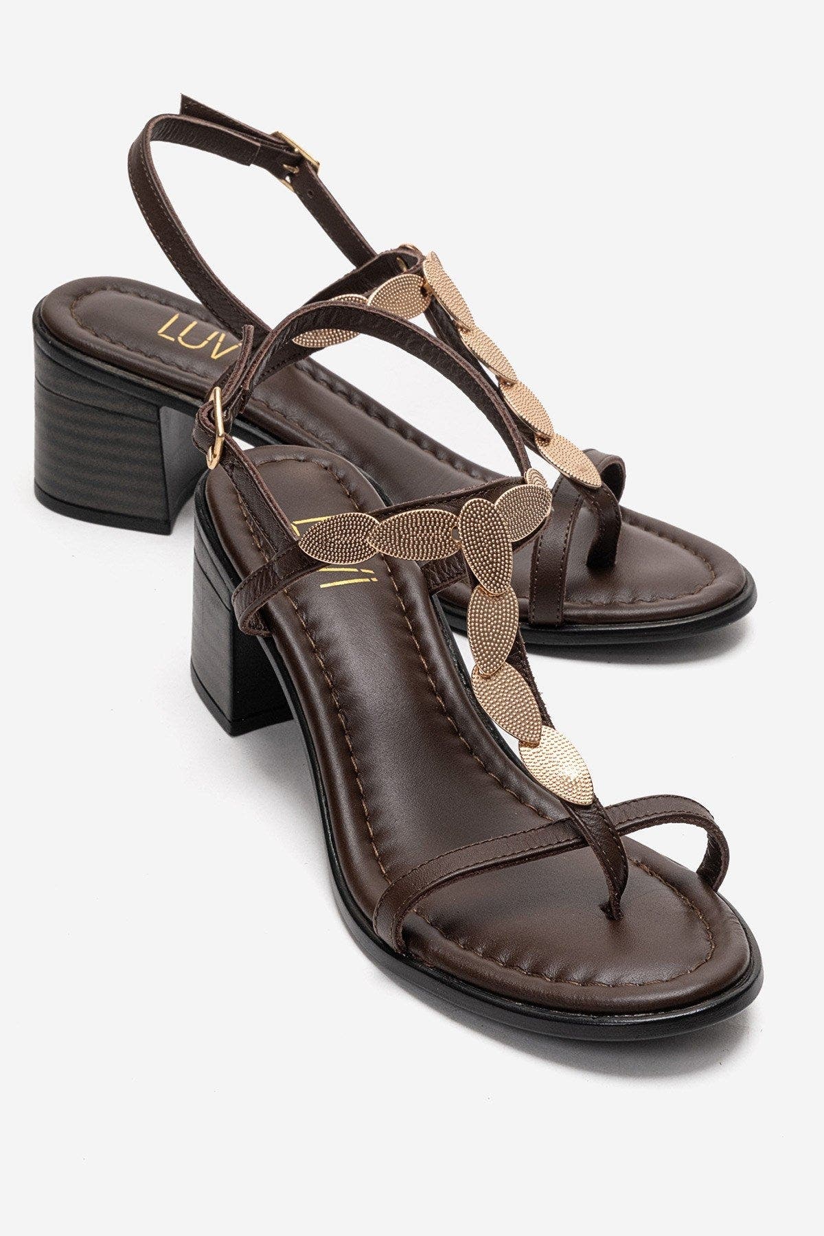 Forever & Always Shoes Serona Leather Block Heel Sandal, Main, color, Brown