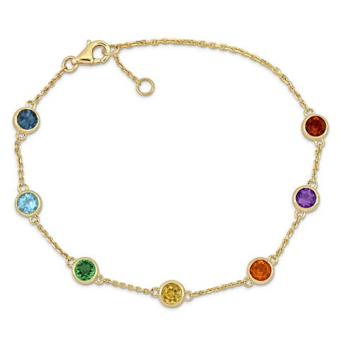 Gemstone By The Yard Bracelet 14k