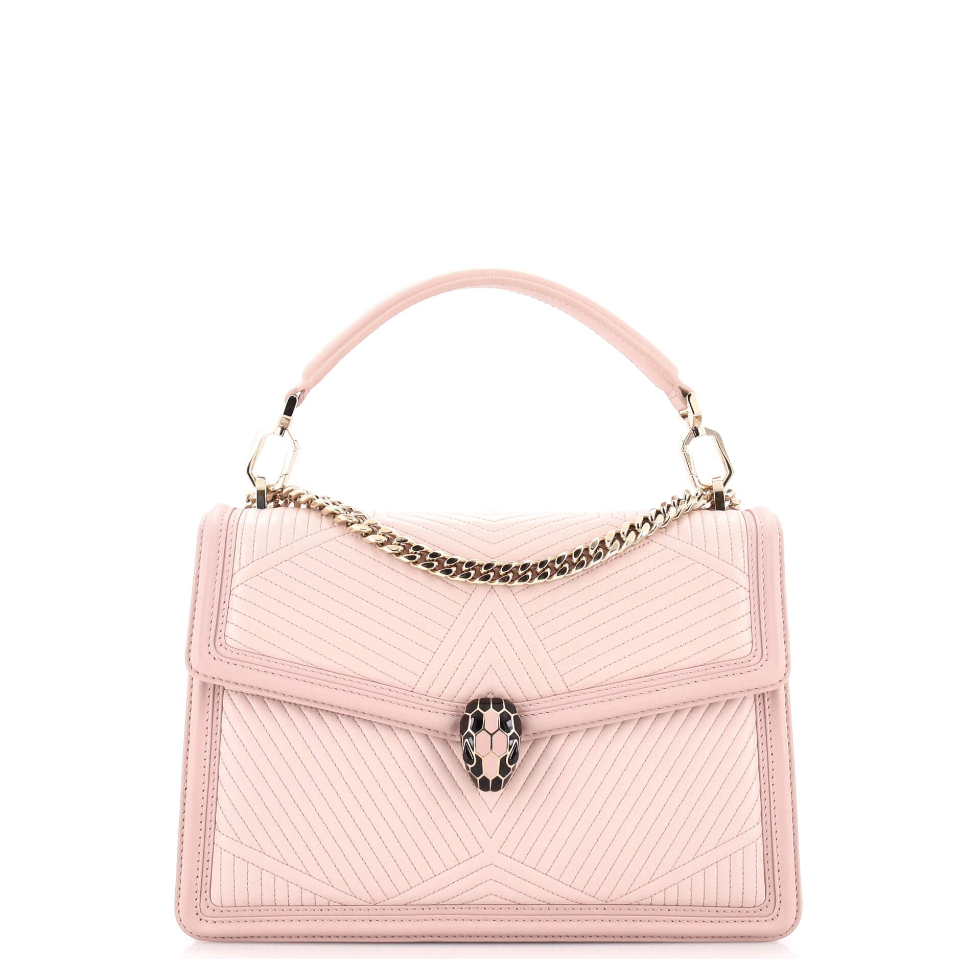 Serpenti Forever Shoulder Bag Quilted Leather Medium, Main, color, Pink