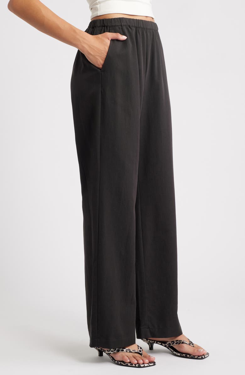 ARTLESS FOREVER Drew Cotton Blend Wide Leg Pants, Alternate, color, Black