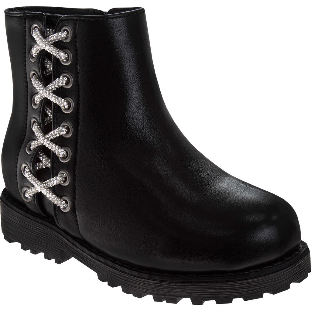 Badgley Mischka Kids' Crystal Embellished Boot In Black