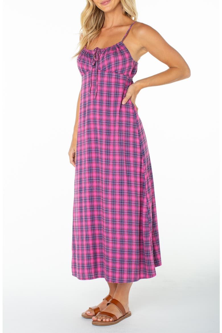 Late Night Plaid Midi Dress, Alternate, color, NAVAL ACAD