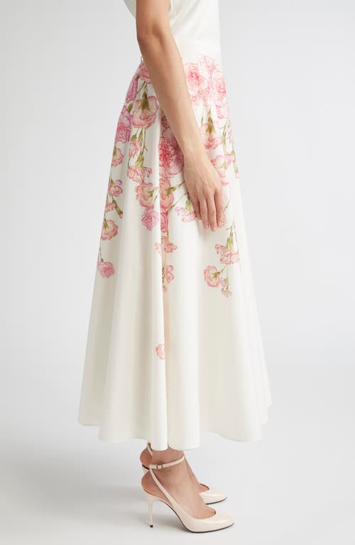 Giambattista Valli Carnation Print Cotton Poplin Skirt