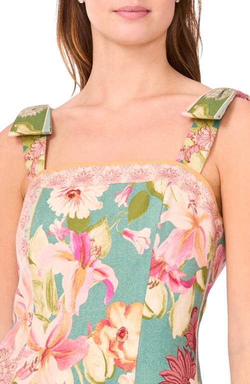Cece Floral Tie Strap Minidress In Multi