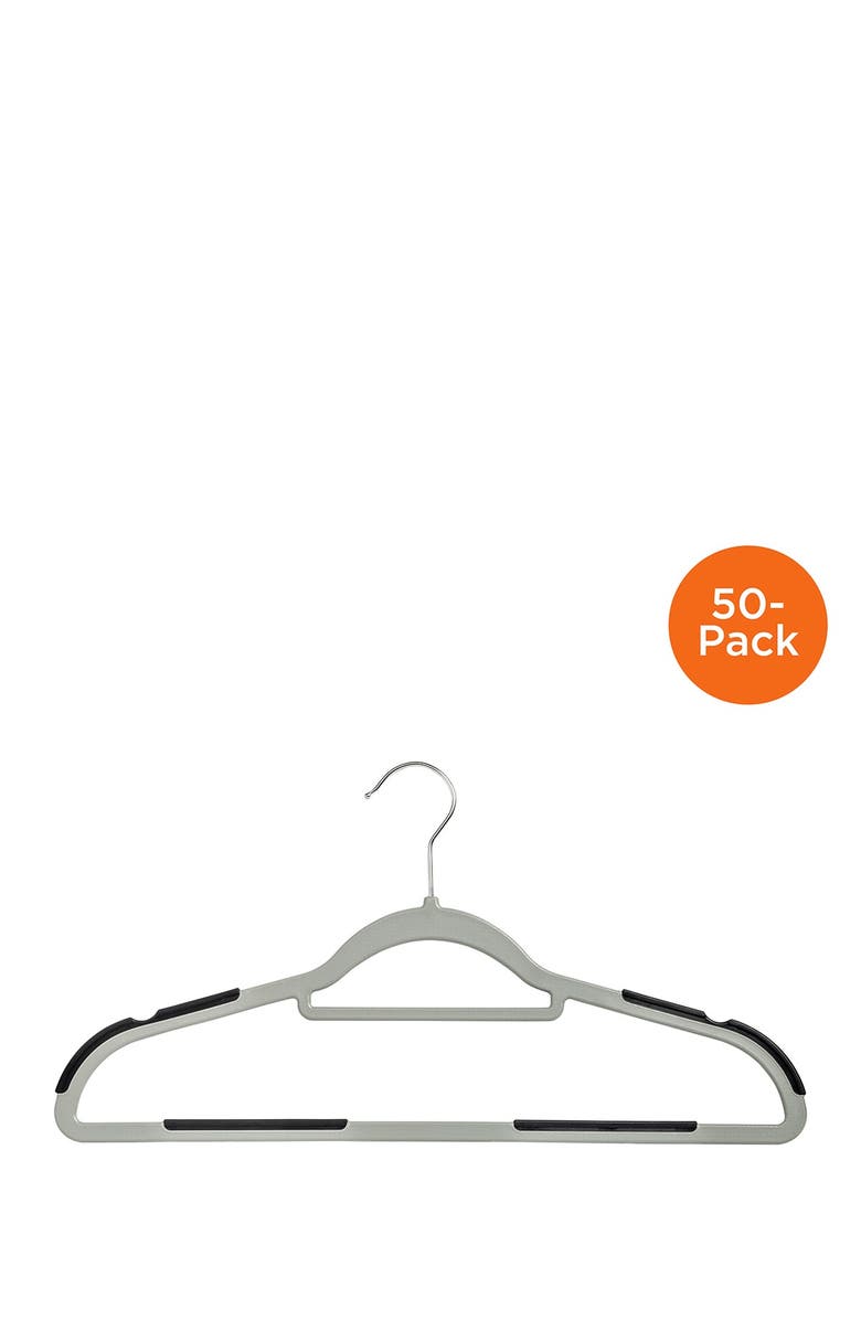 HONEY-CAN-DO Rubber Grip No-Slip Plastic Hangers - Pack of 50, Main, color, 