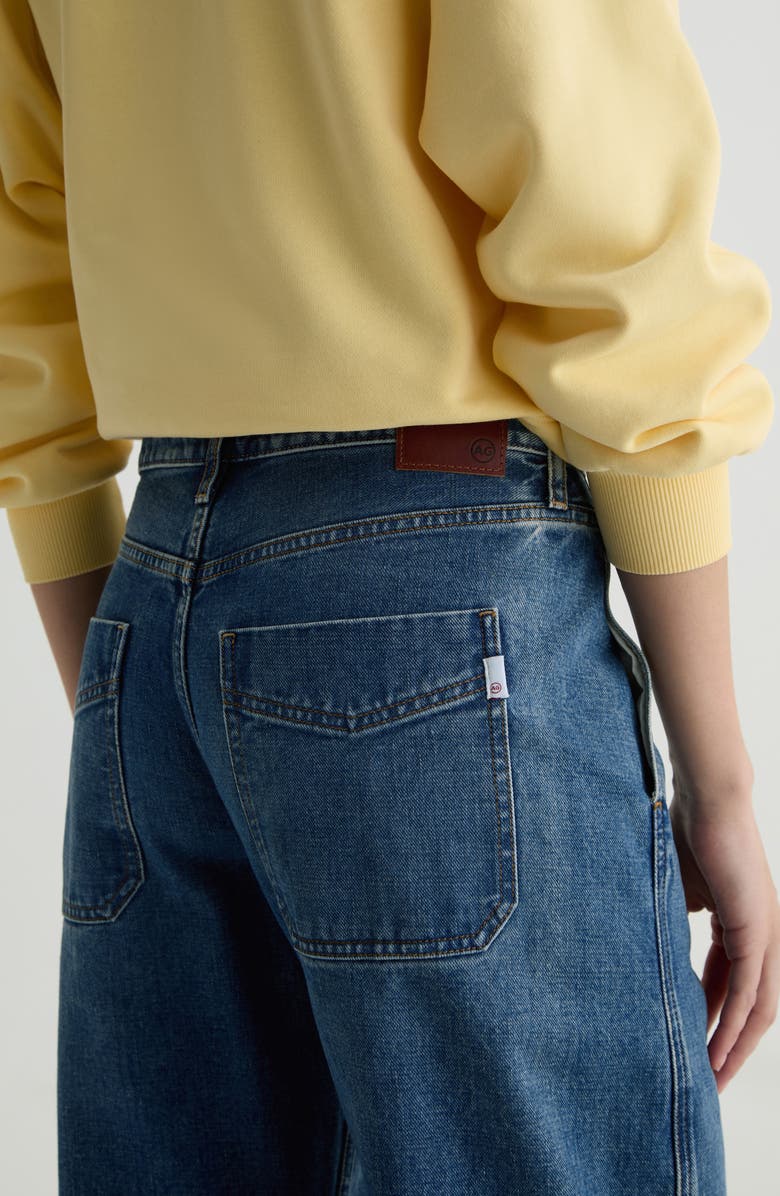 AG Mercer Cuffed Raw Hem High Waist Barrel Jeans, Alternate, color, 11 Years Enrich