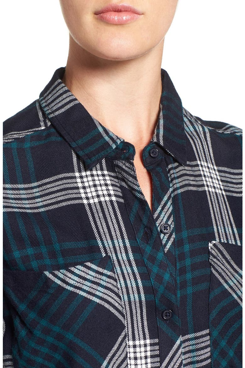 'Dylan' Plaid Shirt, Alternate, color, INDIGO/ EMERALD
