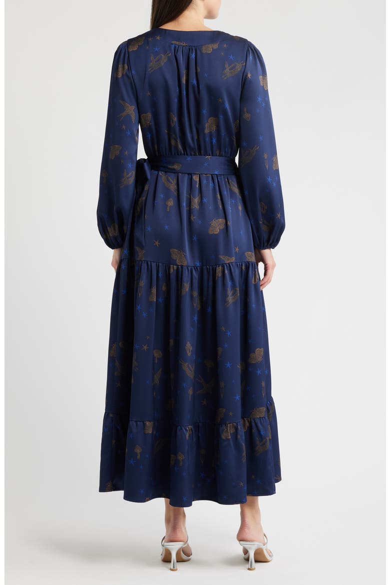 Lilian Long Sleeve Wrap Dress, Alternate, color, NAVY MULTI