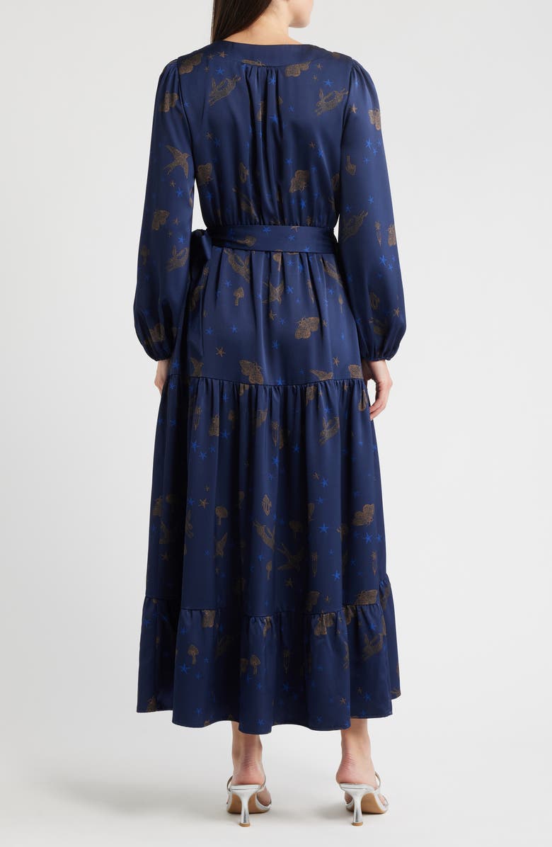 CIEBON Lilian Long Sleeve Wrap Dress, Alternate, color, Navy Multi