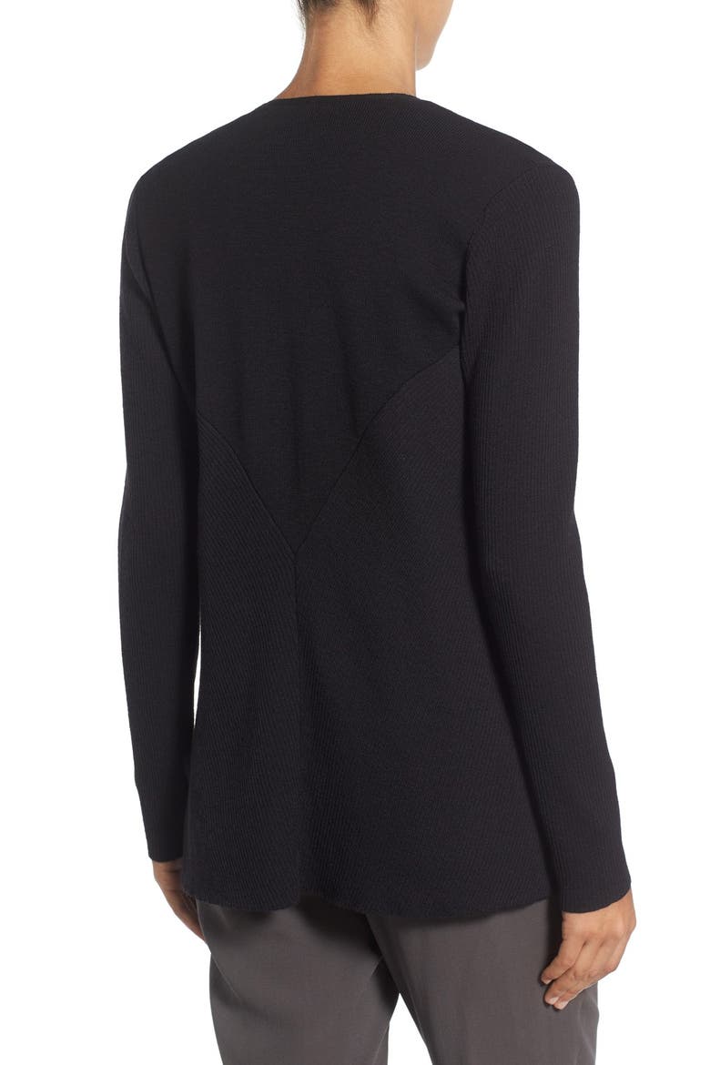 Angled Front Shaped Cardigan, Alternate, color, BLACK