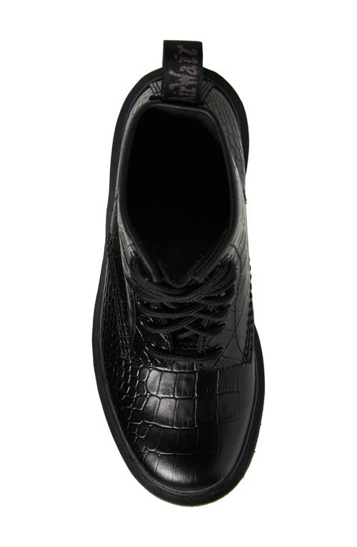 Dr. Martens 1460 Croc Embossed Combat Boot In Black
