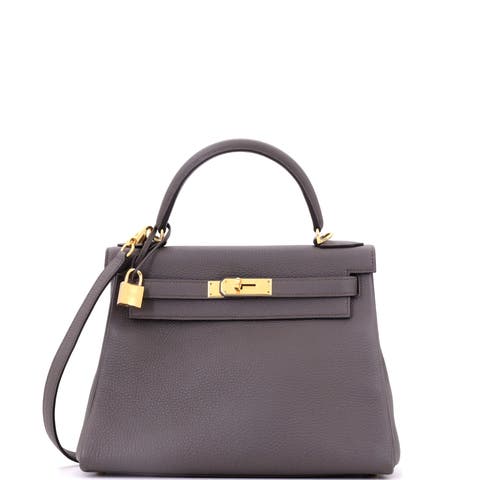 Kelly Handbag Grey Togo With Gold Hardware 28