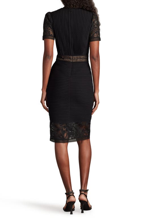 Tadashi Shoji Pintuck Lace Inset Cocktail Dress