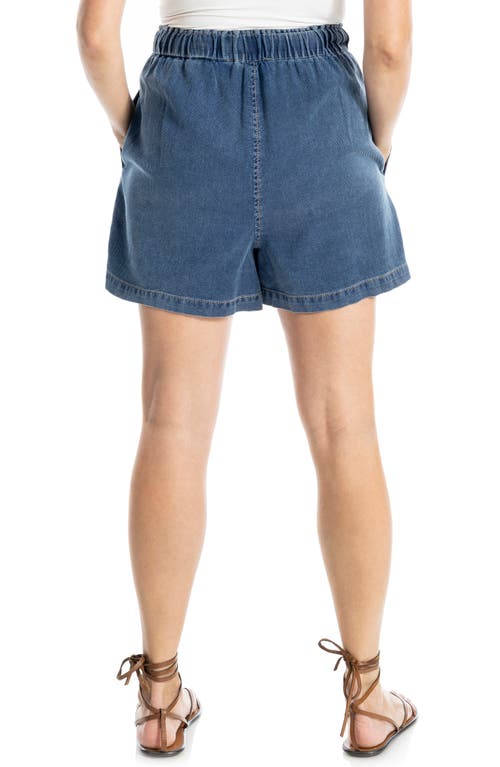 Max Studio Pleated Shorts In Blue