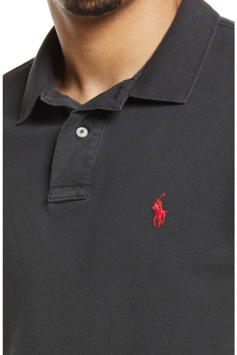 Slim Fit Piqué Polo, Alternate, color, POLO BLACK