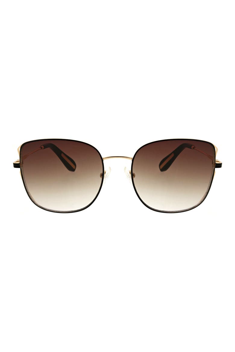 58mm Square Satellite Sunglasses, Main, color, SHINY LIGHT GOLD/BLACK