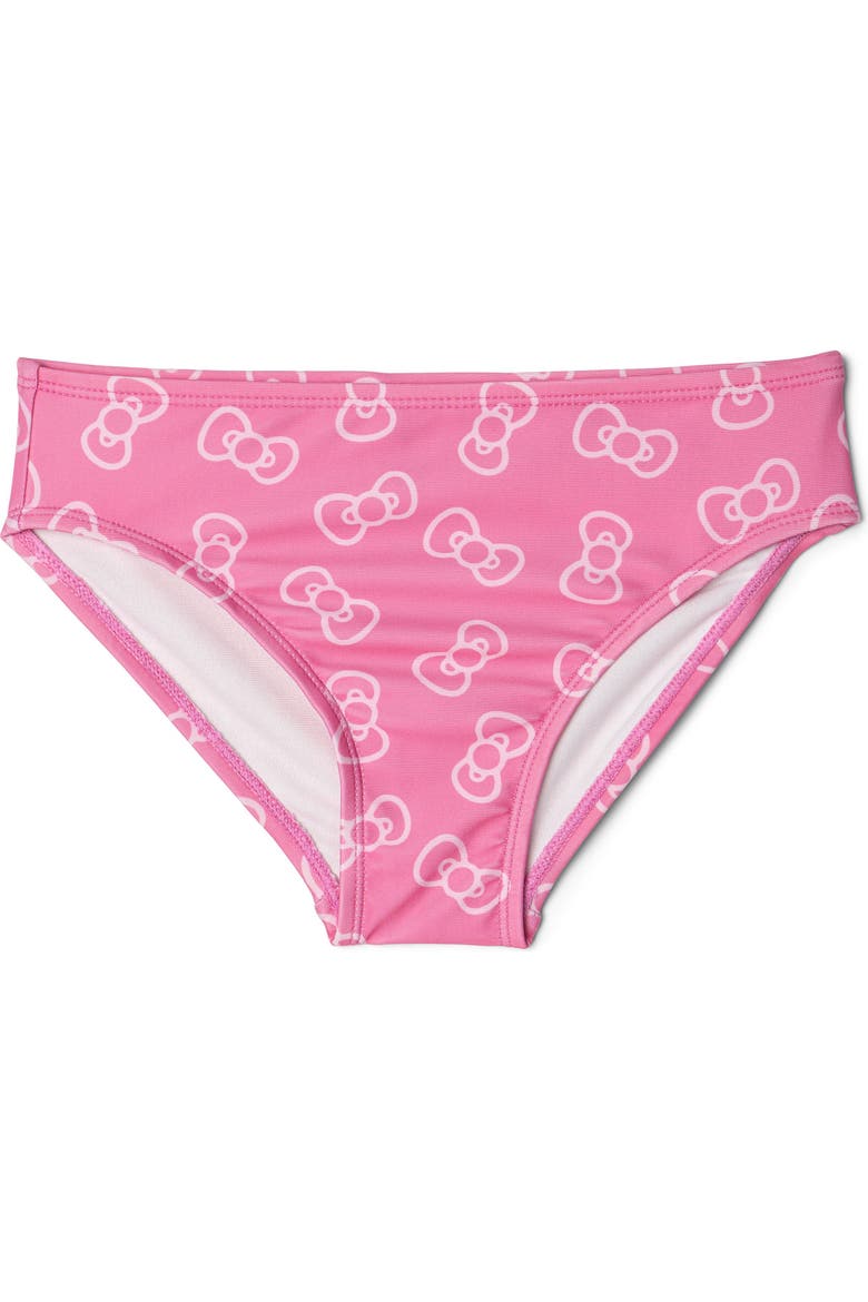 Swimwear Rash Guard and Bikini Bottom Set, Alternate, color, Hello Kitty Pink