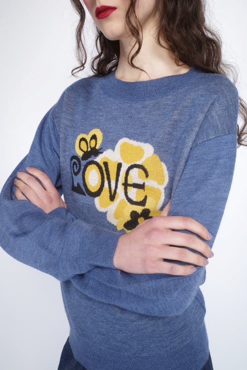 Anna Sui Love Knitwear Sweater In Cornflower Multi