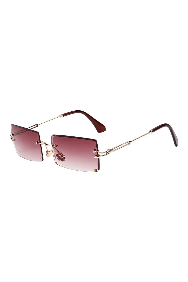 Miami 58mm Rectangle Sunglasses, Main, color, GOLD/ BERRY