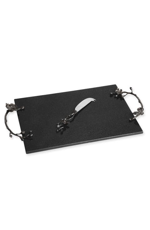 'Black Orchid' Cheese Board & Knife Set