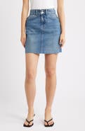 Lipsy Raw Hem Denim Miniskirt