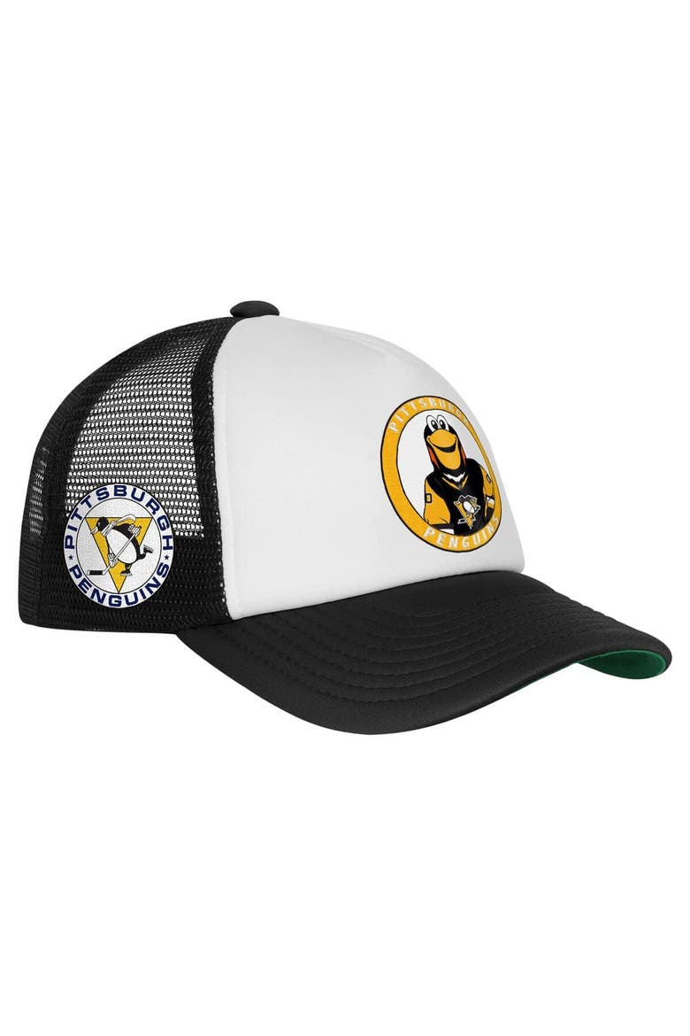 Youth Mitchell & Ness  White Pittsburgh Penguins Mascot Adjustable Trucker Hat, Alternate, color, White