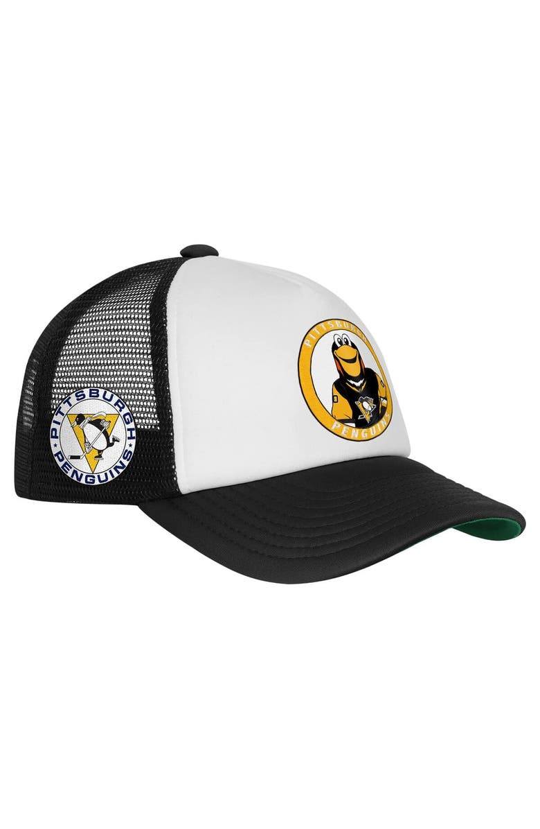 Mitchell & Ness Youth Mitchell & Ness White Pittsburgh Penguins Mascot Adjustable Trucker Hat, Alternate, color, White
