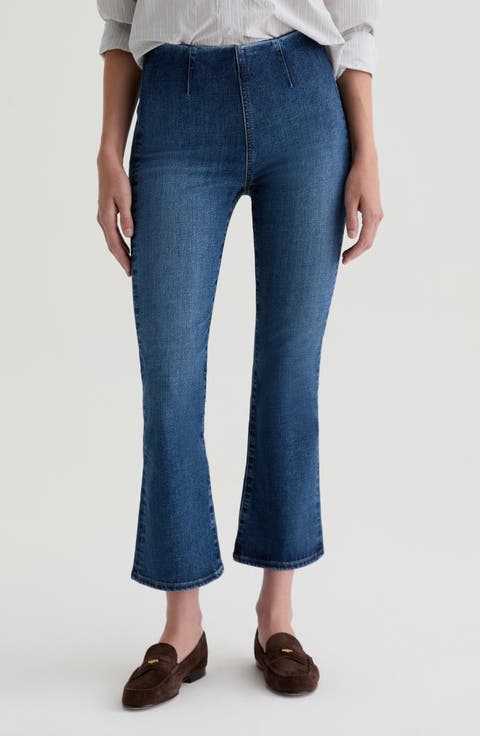 Farrah Pull-On Ankle Bootcut Jeans (Hyacinth)