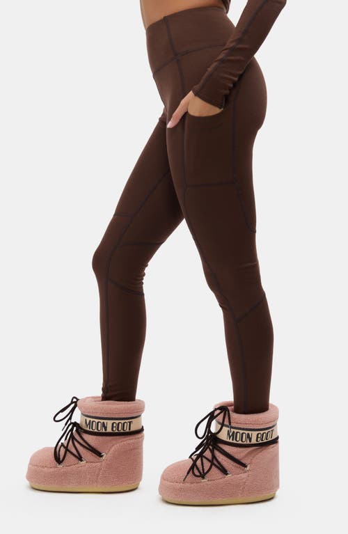 Halfdays Hallie High Waist Leggings In Brown