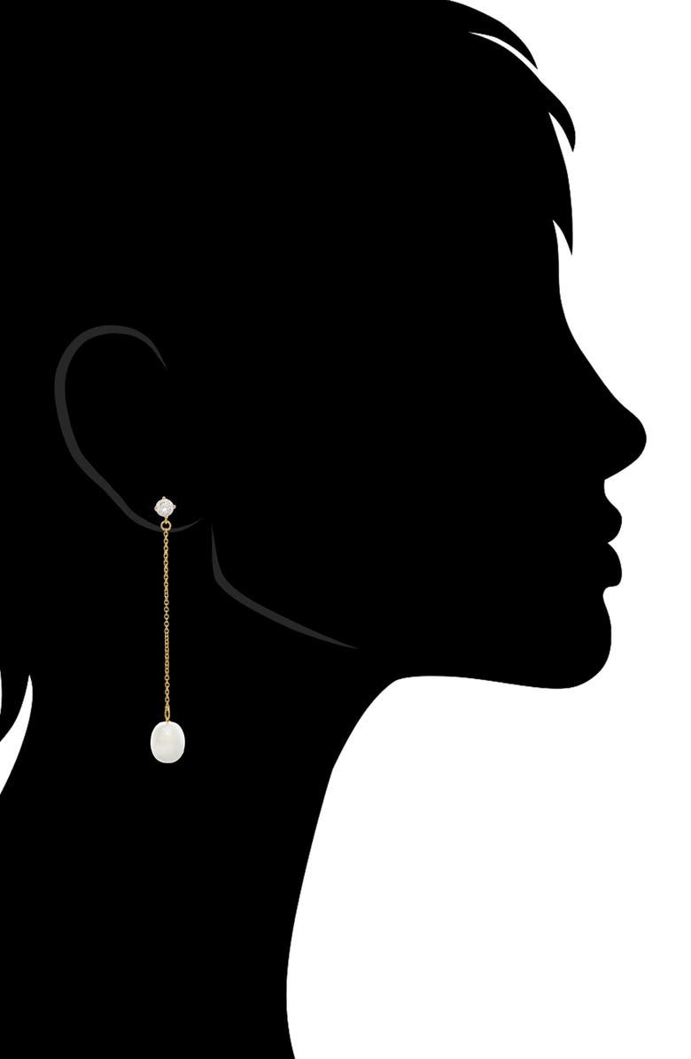 RIVKA FRIEDMAN 18K Gold Plated CZ & Pearl Drop Earrings, Alternate, color, Gold/ Pearl