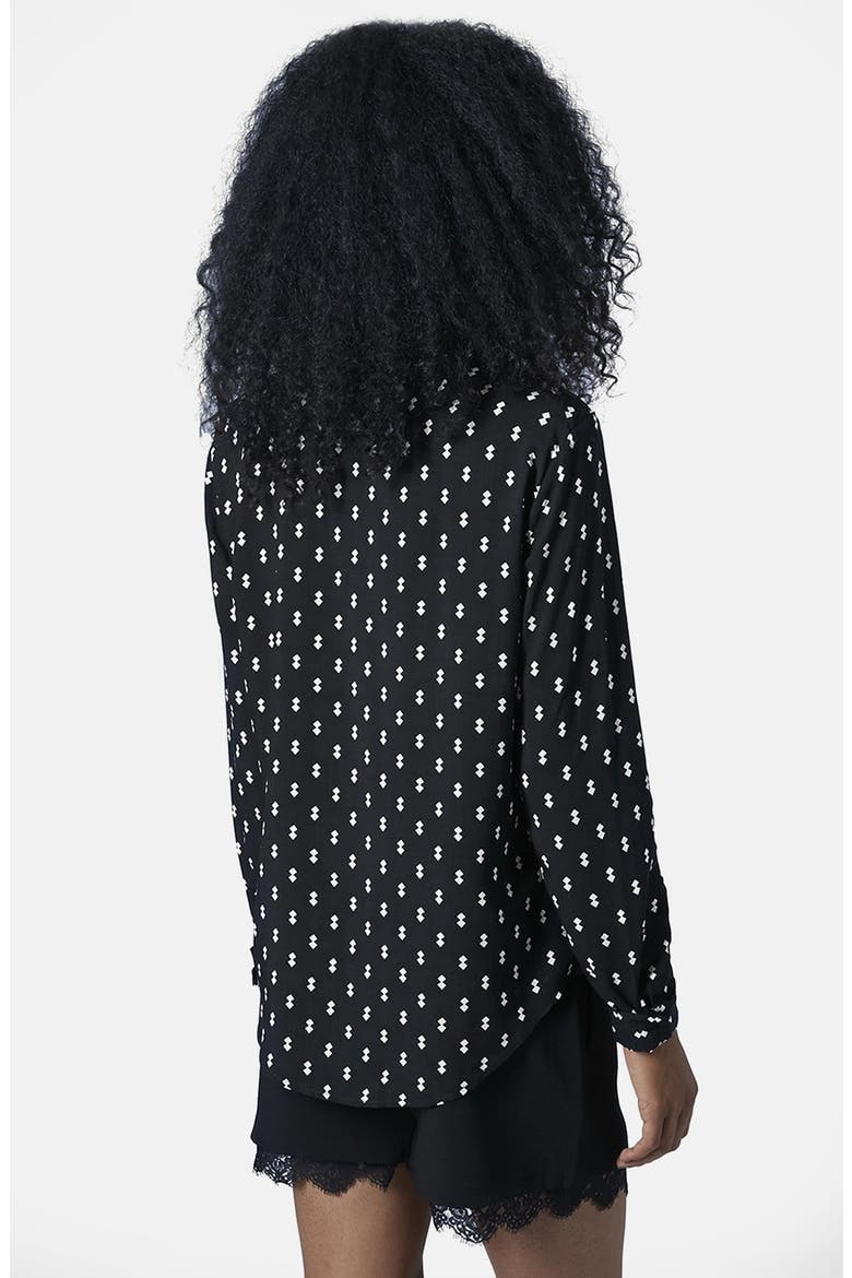 Diamond Print Woven Shirt, Alternate, color, BLACK
