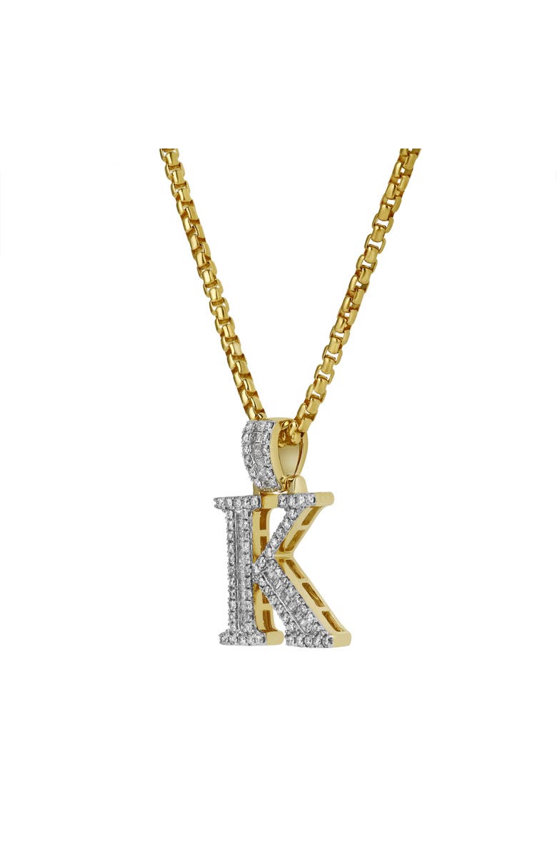 LuvMyJewelry K Initial Diamond Pendant 10K Yellow Gold - 0.81 Carats, Alternate, color,