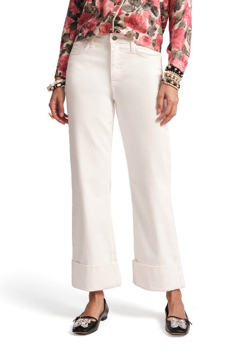 Frances Valentine Smarty Cuffed Jeans In White In White
