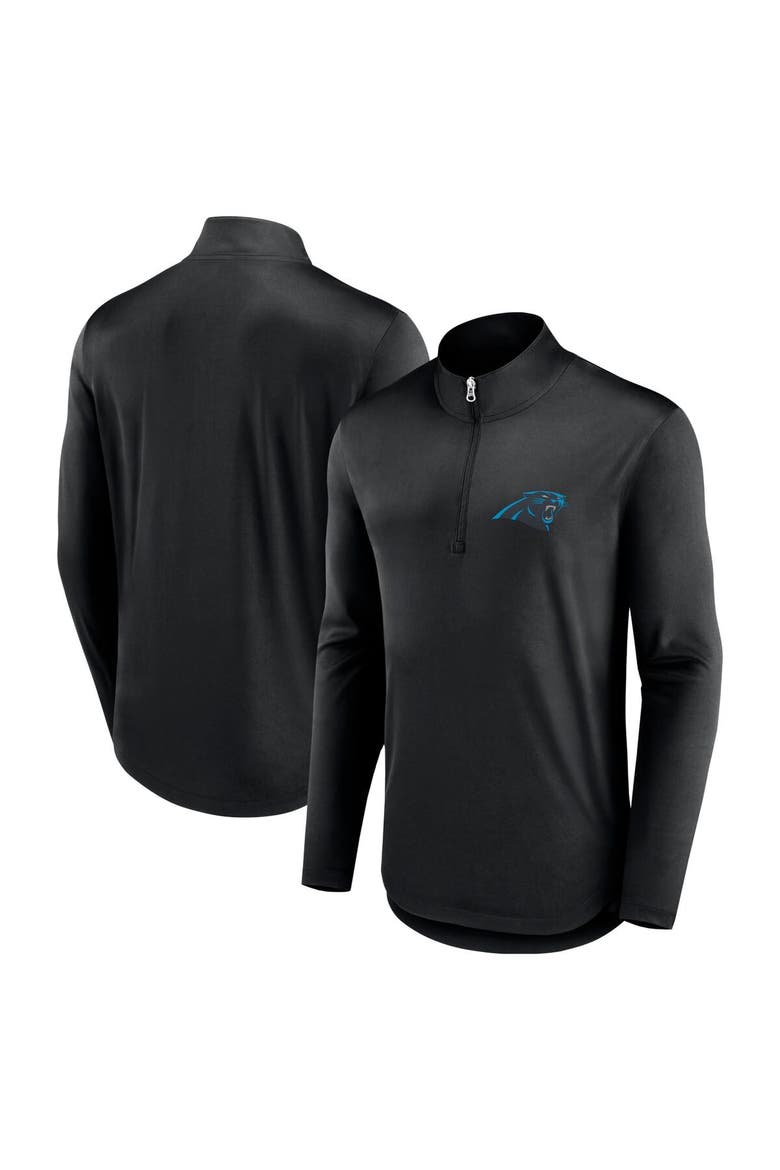 Men's Fanatics Branded Black Carolina Panthers Quarterback Quarter-Zip Top, Main, color, Black
