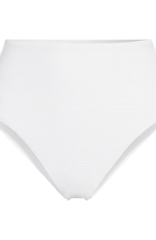 LANDS' END LANDS' END RIBBED SMOOTHING HIGH WAISTED BIKINI BOTTOMS