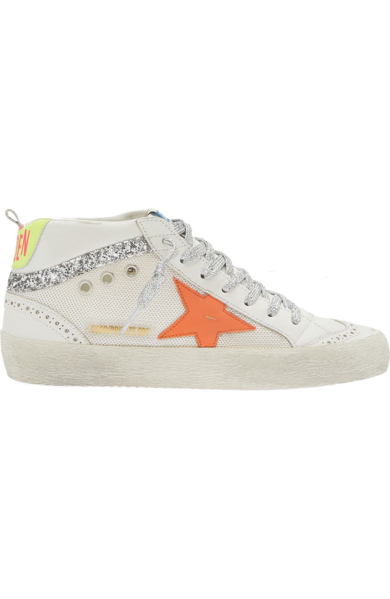 Golden Goose Mid Star Sneaker, Alternate, color, White/ Orange