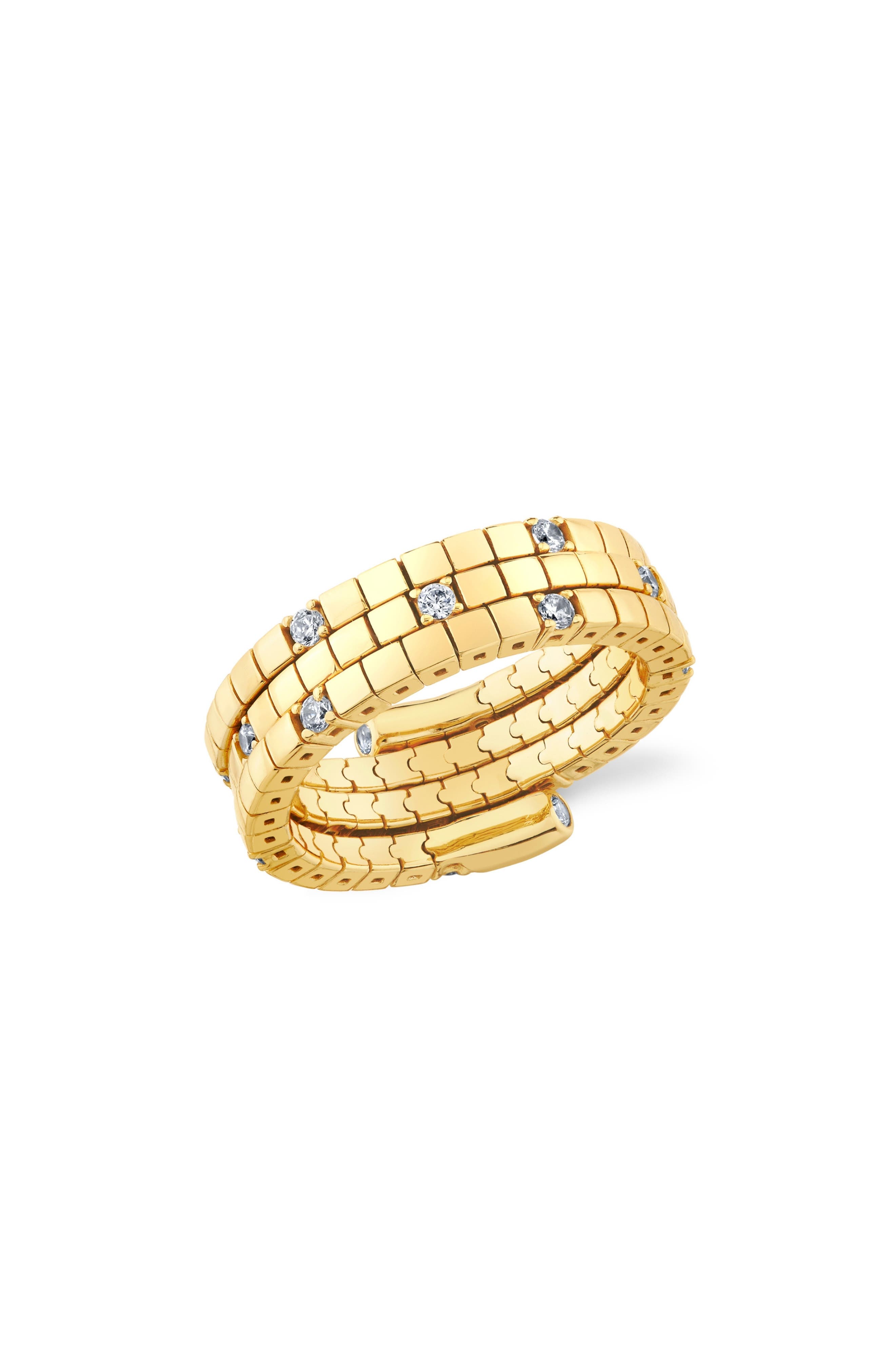 selected 18KT YELLOW GOLD / CLEAR STONE