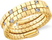 Crislu Pure Flex Three Row Cubic Zirconia Ring