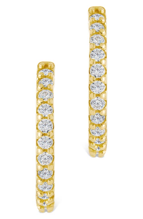 Sterling Forever Constance Cubic Zirconia Inside Out Hoop Earrings In Gold