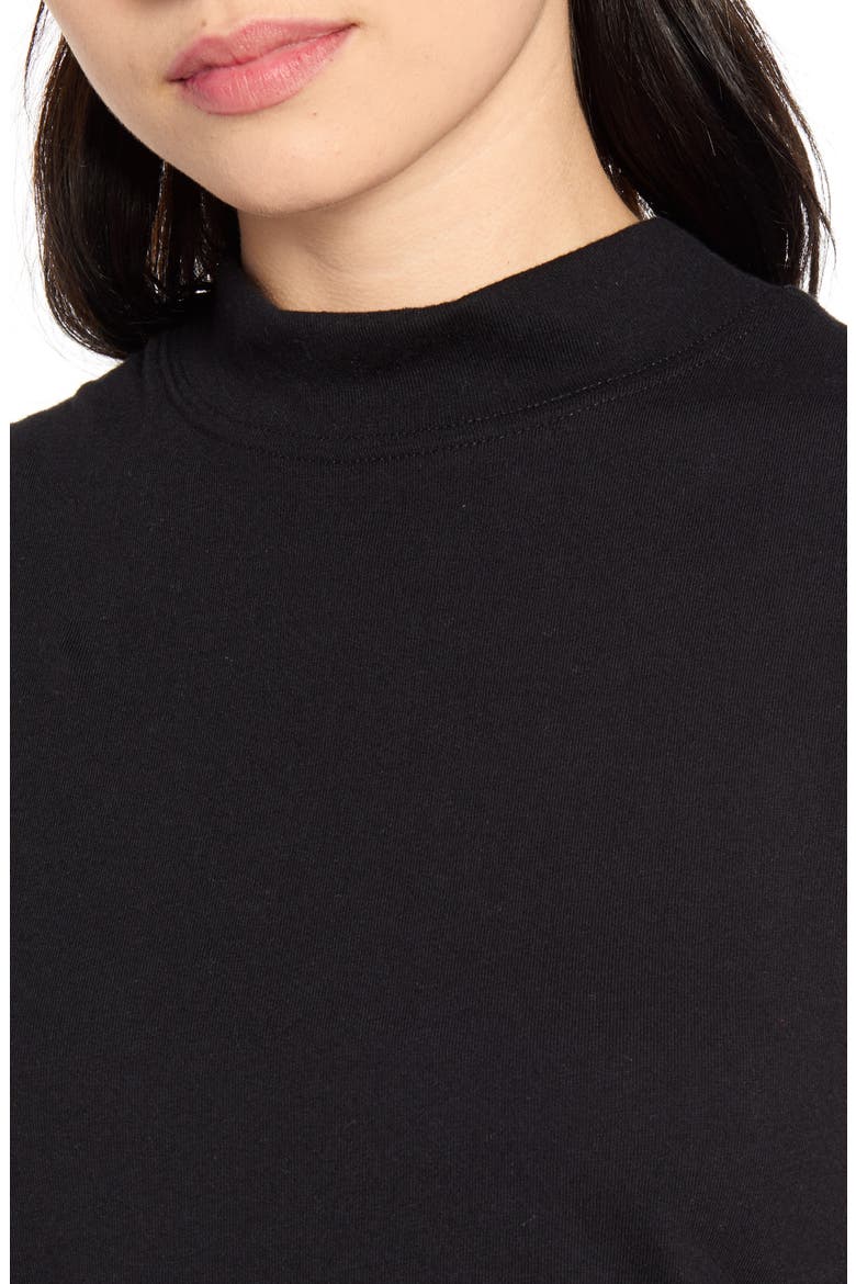 x Claudia Sulewski Mock Neck Crop Top, Alternate, color, BLACK