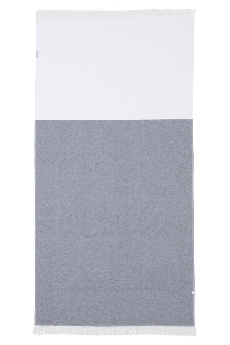 Colorblock Organic Cotton Oversize Towel, Alternate, color, CARBON-WHITE
