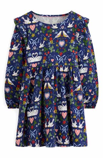 Kids' Posie Long Sleeve Cotton Jersey Dress Toddler, Little Kid & Big Kid)