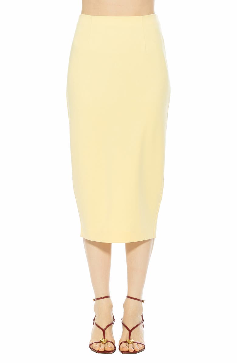 Alexia Admor Jacki Pencil Midi Skirt, Main, color, Yellow