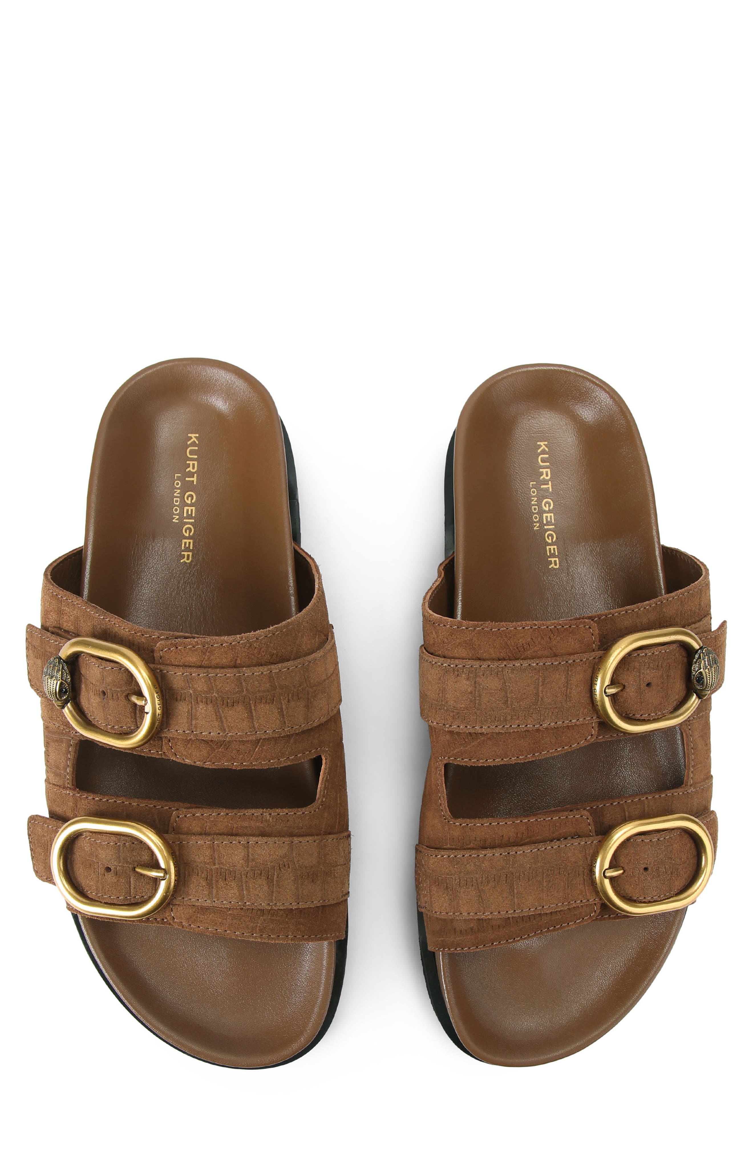 Kurt Geiger London Bancroft Buckle Strap Slide Sandal, Alternate, color, Light/ Pastel Brown